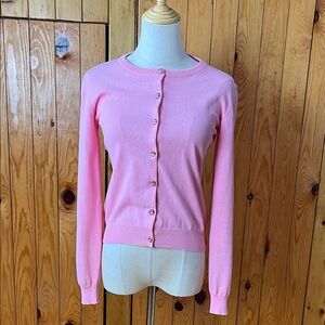 Boutique Moschino Bubblegum Pink Cardigan Sweater with Jewelled Buttons